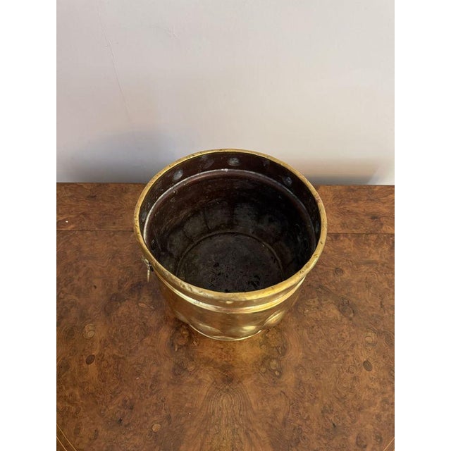 Late 19th Century Antique Victorian Brass Jardiniere, 1880 For Sale - Image 5 of 6