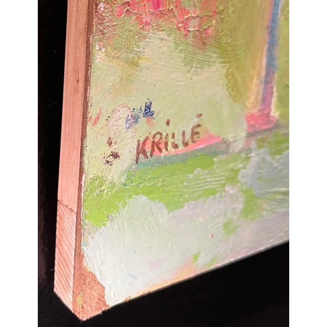 Jean Krille, Landscape 125, Oil on Masonite For Sale - Image 6 of 11