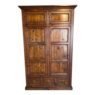 Vintage Henredon Welsh Pine Armoire For Sale