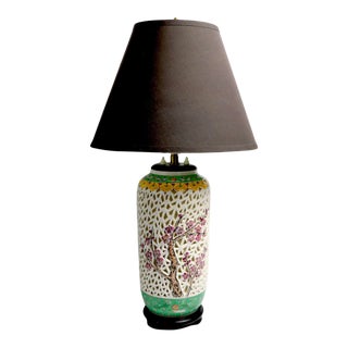 Reticulated Blanc De Chine and Polychrome Porcelain Table Lamp. For Sale