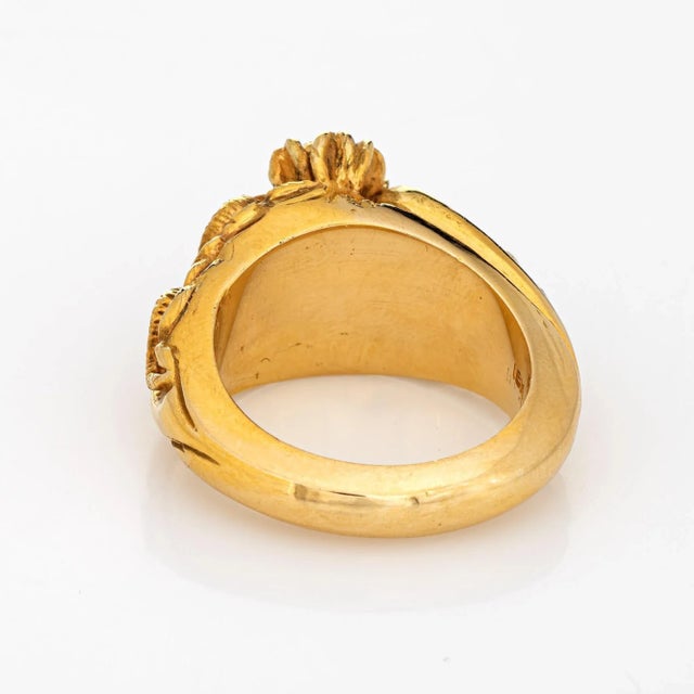 Mid 20th Century Panther Snake Nest Ring Vintage 18k Yellow Gold Heavy 37 Grammes Men''s Jewellery size 11 For Sale - Image 5 of 7