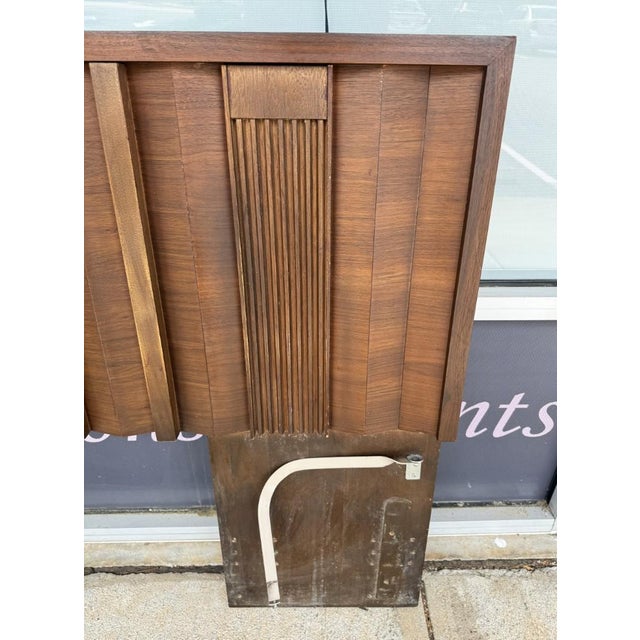 1970s Brutalist-Inspired King Size Headboard With Twin Metal Frames For Sale - Image 9 of 13