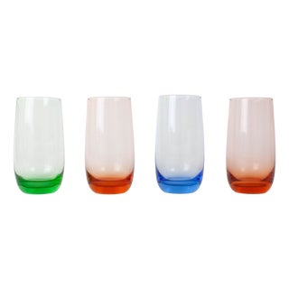 Italian Colorful Glasses, 1980s, Set of 4 For Sale