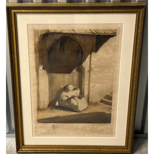 Moroccan 1910s Orientalist Alméric Joseph Lobel-Riche (1877-1950) Aquatint With Remarque For Sale - Image 3 of 15