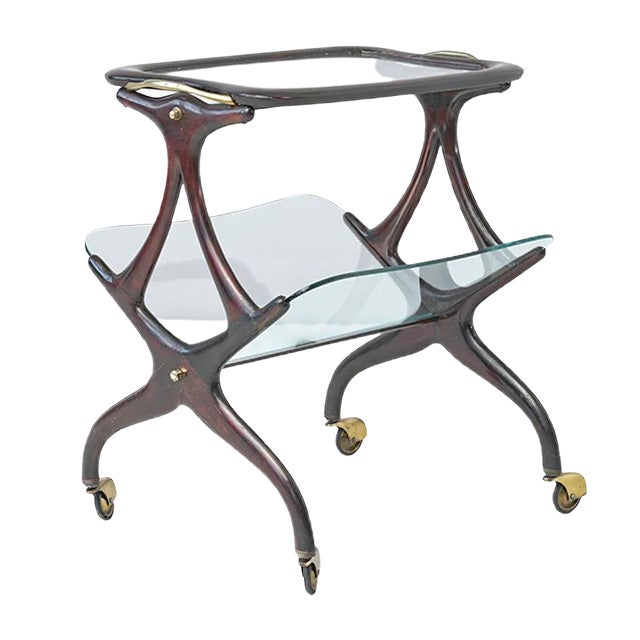 Serving Cart on Castors by Cesare Lacca for Cassina, 1950s For Sale
