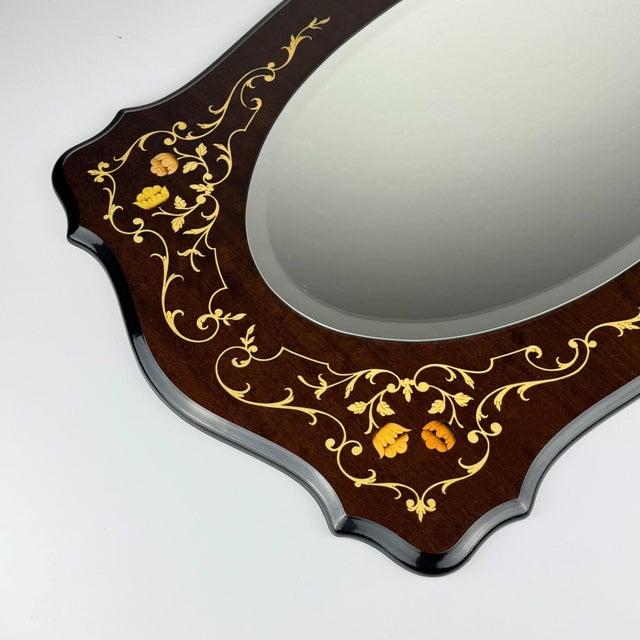 Vintage Large Wooden Mirror, Italy, 1970s For Sale - Image 9 of 13