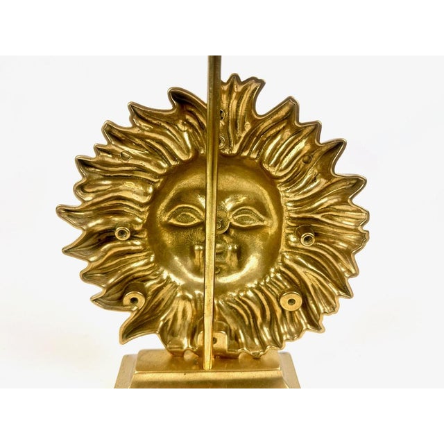 Vintage Brass Sun Face Door Stopper, 1970s For Sale - Image 9 of 12