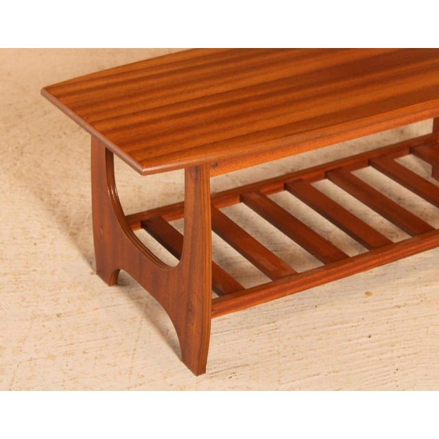 Mid-Century Modern Mahogany Coffee Table with Magazine Rack, 1960s For Sale - Image 3 of 7