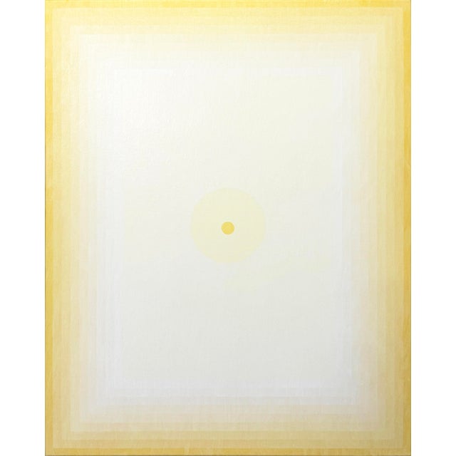 Contemporary Abstract Acrylic on Canvas "Mesmerism (Naples Yellow Light) 2" by Andy Harwood For Sale - Image 4 of 4