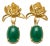 Lotus Green Onyx Drop Earrings For Sale