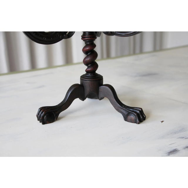 19th Century Carved Walnut Three-Arm Candelabra With Zoomorphic Feet For Sale - Image 12 of 13