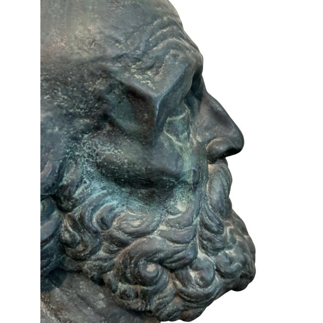 Early 20th Century Italian Classical Glazed Terra Cotta Statue or Bust – Signed For Sale - Image 9 of 10