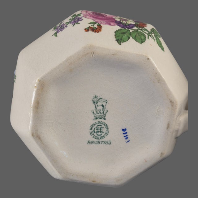 Vintage Royal Doulton "Old Leeds Spray" Pattern Sugar & Creamer Set For Sale - Image 6 of 7