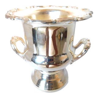 Regency Style Vintage Silver Plated Leonard Trophy Cup Champagne Bucket Wine Ice Chiller For Sale