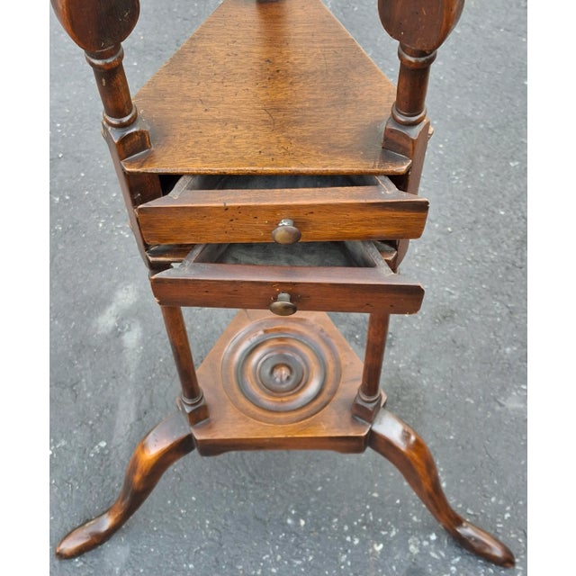 Mid 20th Century Queen Anne Style Mahogany Washstand With Glass Bowl For Sale - Image 9 of 9