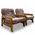 Vintage Armchairs in Wooden Frame, 1970s, Set of 2 For Sale - Image 4 of 10
