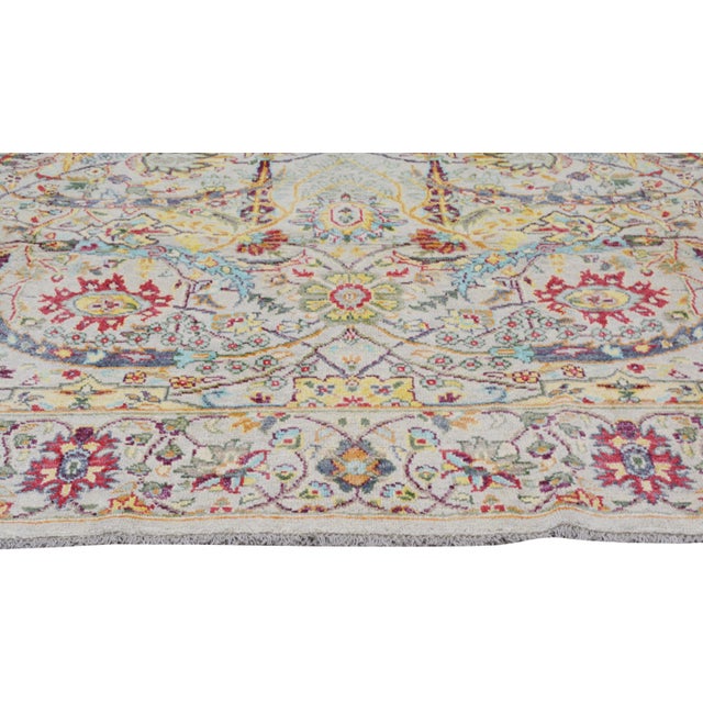 Pakistani Oushak Hand Knotted Wool Rug, 7'6x9'6 For Sale - Image 4 of 6