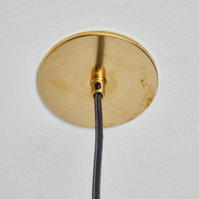 Light Yellow 1960s Stilux Milano Yellow Painted Metal & Opaline Globe Glass Pendant Lamp For Sale - Image 8 of 11