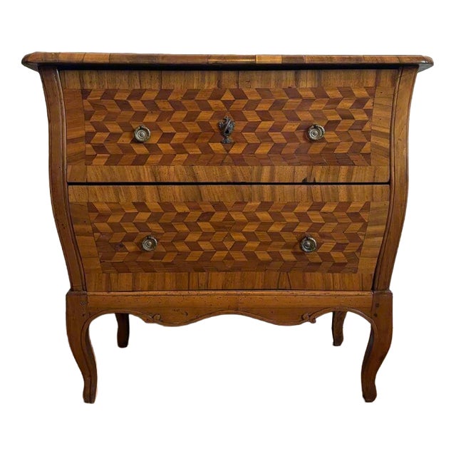 Antique Louis XVI Style Chest of Drawers in Walnut Marquetry, 1780s For Sale