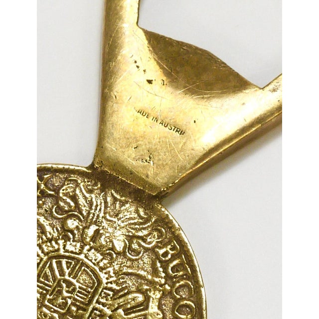 Maria Theresia Coin Bottle Opener in Brass attributed to Carl Auböck, Austria, 1950s For Sale - Image 13 of 14