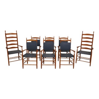 Set of 8 Shaker Style Cherry Dining Room Armchairs For Sale