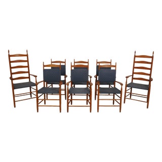 Set of 8 Shaker Style Cherry Dining Room Armchairs For Sale