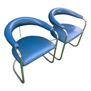 Bauhaus Ss33 Chrome Cantilevered Armchairs Attributed to Anton Lorenz for Thonet For Sale