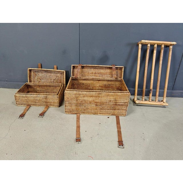 Vintage Wicker Trunks, 1970s, Set of 2 For Sale - Image 6 of 12