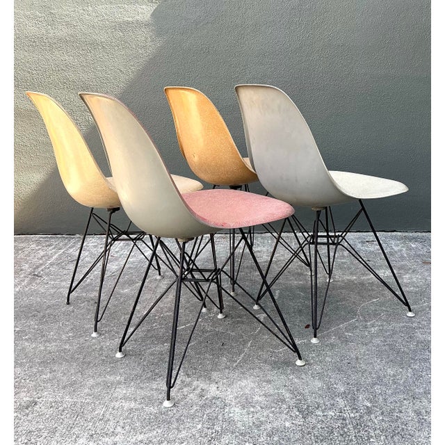 Vintage Eames “Eiffel Tower” Fiberglass Chairs - Set of 4 For Sale - Image 12 of 12
