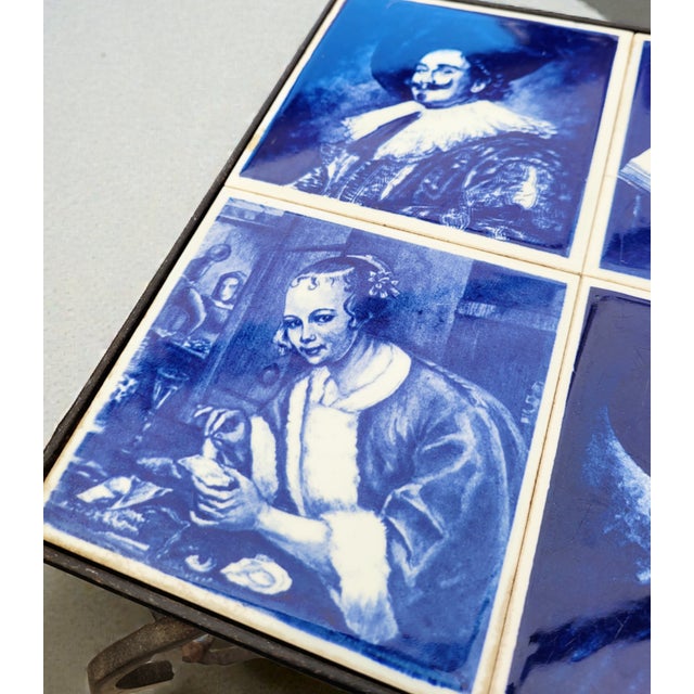 Vintage Delft Blue Tile Side Table, 1960s For Sale - Image 9 of 13