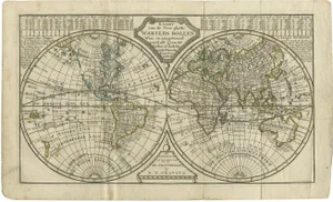 Antique Map of the World in Two Hemispheres by Keizer & De Lat, 1788