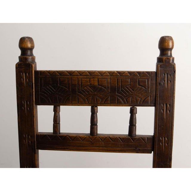 Spanish Decorative Side Chairs in Pine, 1800s, Set of 2 For Sale - Image 6 of 13