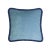 Contemporary Happy Cushion Cover in Velvet Light Blue with Blue Fringes For Sale - Image 3 of 3