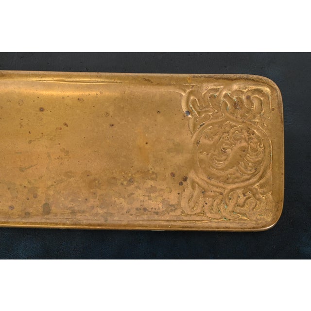 Bronze Tiffany Studios New York Zodiac Bronze Doré Pen Tray For Sale - Image 8 of 12