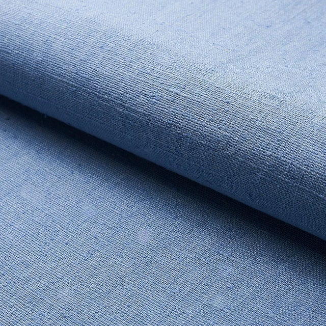 Sample - Schumacher Marco Performance Linen Fabric in Delft For Sale