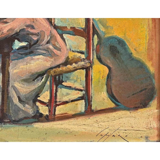 Sergio Capitani, Loneliness, Original Oil on Board, 1977 For Sale - Image 3 of 4