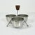Mid-Century Modern Mid-Century Boho Chic Metal Condiment or Salad Dressing Serving Dishes With Caddy, 3 Wells. For Sale - Image 3 of 8