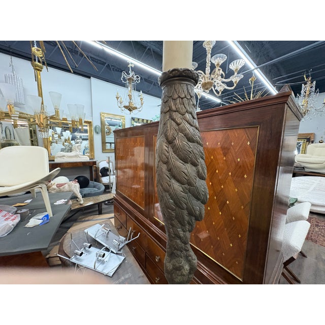 Bronze Mid 20th Century P.E. Guerin Bronze Ostrich Leg Lamp For Sale - Image 8 of 14