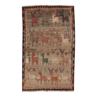 Vintage Persian Gabbeh Rug, Polychromatic Animal Pictorials - Rug & Kilim For Sale