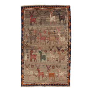 Vintage Persian Gabbeh Rug, Polychromatic Animal Pictorials - Rug & Kilim