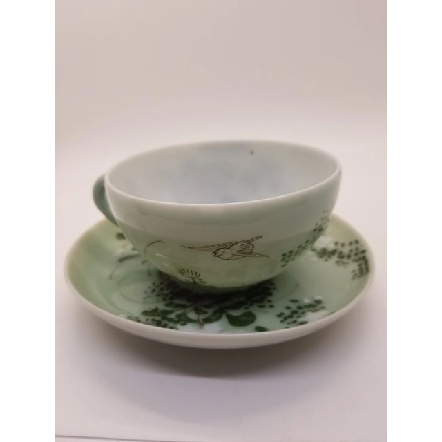Vintage Asian Porcelain Tea Cup and Saucer, rare and unique