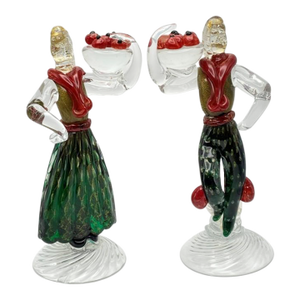 Murano Seguso Vetri D’Arte Male Female Peasant Couple Italian Art Glass 1960s (Pls Read-Repair)