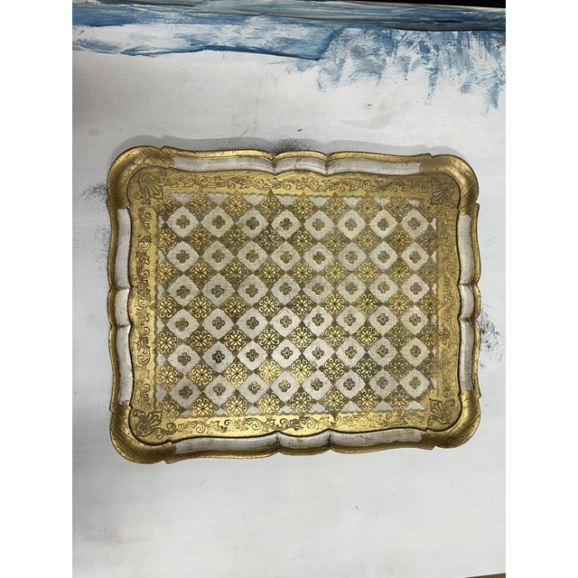 Wood Vintage Italian Florentine Tray, 1960s For Sale - Image 7 of 7