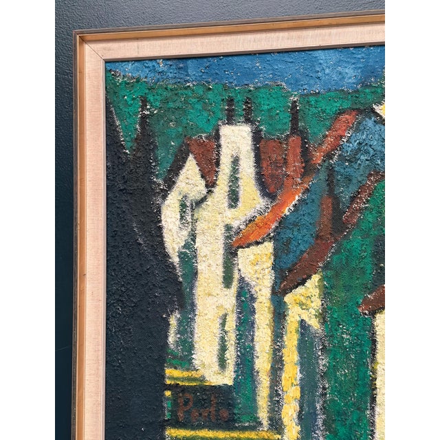 Erik Håfström, Promenad Mellan Hus, 1950s, Oil on Panel, Framed For Sale - Image 9 of 16