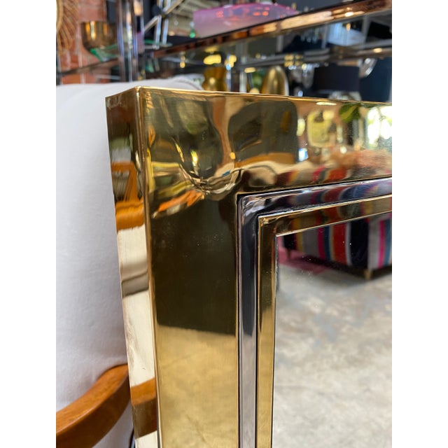 1970s Mid Century Italian Square Wall Mirror For Sale - Image 4 of 7