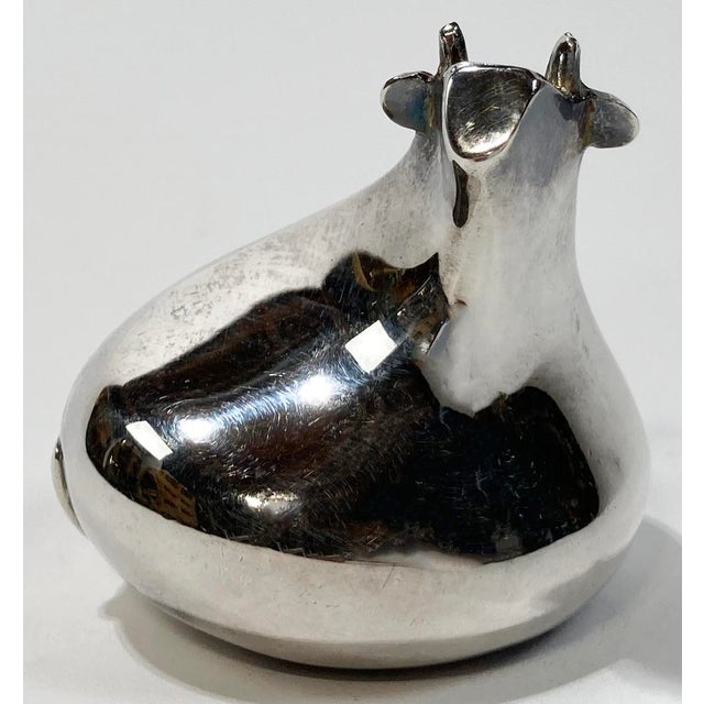 Mid-Century Modern Vintage Dansk Silver Plate Bull Paper Weight For Sale - Image 3 of 8