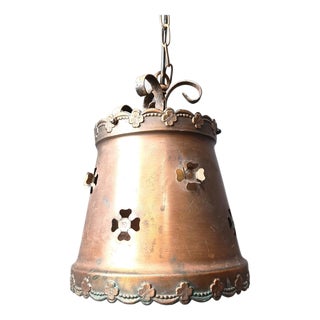 Brutalist Copper Pendant Light, 1970s For Sale