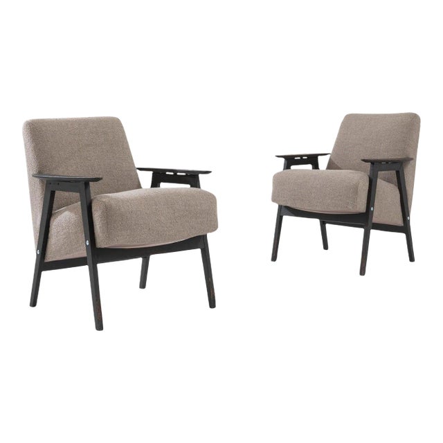 1960s Czech Modernist Armchairs, a Pair For Sale