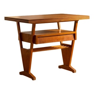 Mid-Century Coffee Table with Folding Top and Storage Drawer, Former Czechoslovakia, 1960s-1970s For Sale
