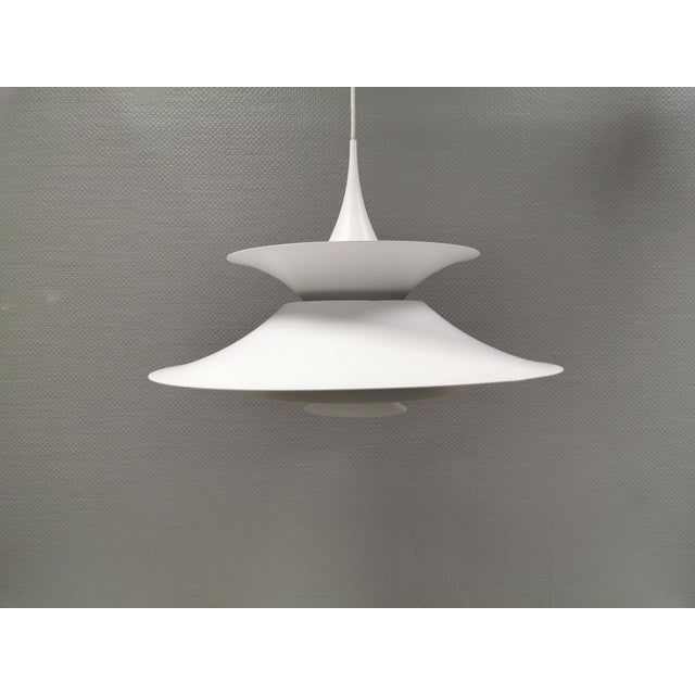 Metal Vintage Scandinavian Radius Hanging Lamp in White Metal by Erik Balslev for Fog & Mørup, 1970s For Sale - Image 7 of 14
